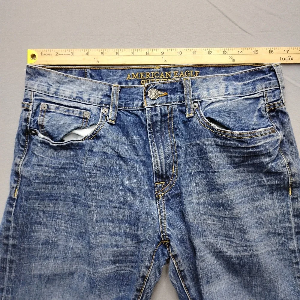 American Eagle Outfitters Mens Jeans 32x32 Blue Straight Fit Medium Wash Denim